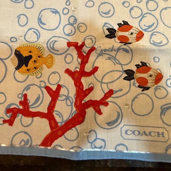 Coach Limited Edition Resort Bubble/Fish/Coral Bandana - Picture 2 of 5